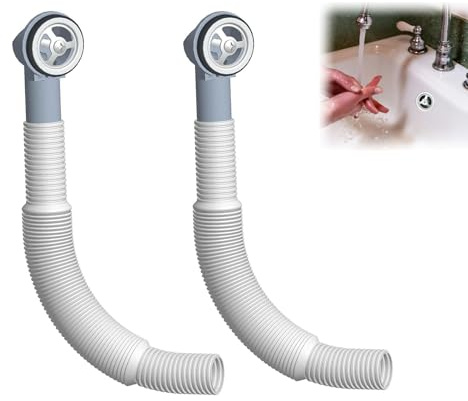 Overflow Pipes, Kitchen Sink Waste Kit, Wash Basin Overflow Head Sink Overflow Head Overflow Pipe,Dia 26mm (Inner Dia: 21mm) 114mm Kitchen Sink Strainer,Sink Drain Pipe (2-PC)