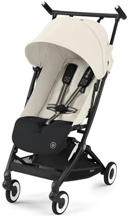 CYBEX Gold Passeggino Libelle con Cintura One-Pull, Per Bambini da 6 Mesi a 4 Anni Circa (Max. 22 kg), Ultraleggero (Solo 6 kg), Canvas White (Bianco con Telaio Nero)
