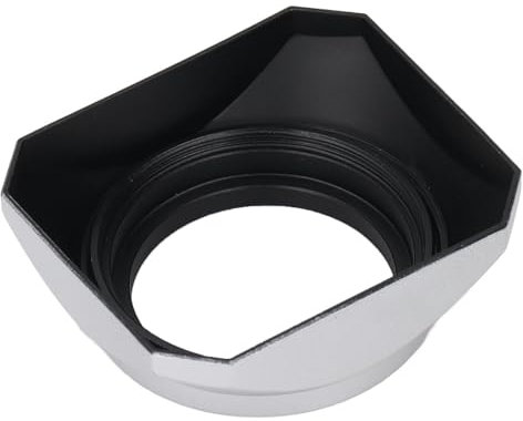 Annadue Paraluce Quadrato per Fotocamera Digitale, Paraluce ABS in Lega di Alluminio per Calibro 43 Mm, con Finitura Interna Opaca, Blocco Efficace della Luce, per Lunghezza Focale 25 Mm