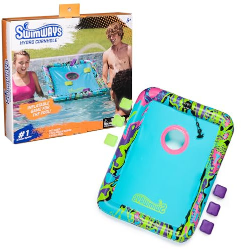 SwimWays Hydro Cornhole, Pool Toys for Kids and Adults, Cornhole Toss Game for Beach, Lake and Swimming Pool, Outdoor Toys for Kids Aged 5 & Up