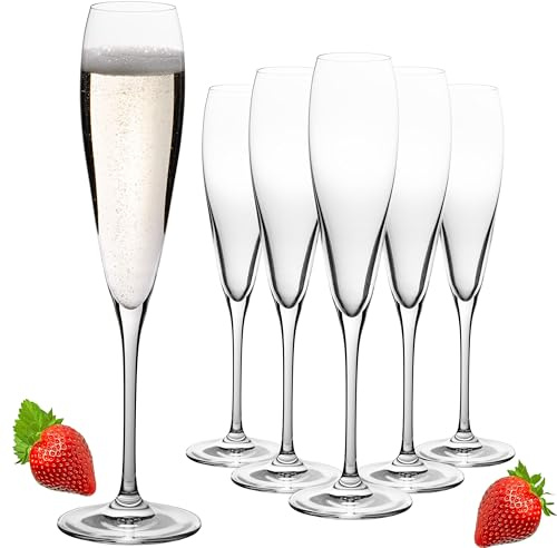 IMPERIAL glass Hohe Sektkelche 140ml (max. 192ml) 'Paris' Set 6-Teilig Sektgläser aus Crystalline Glas Spülmaschinenfest