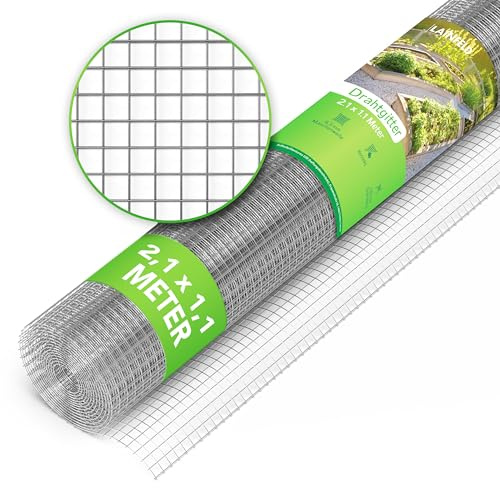 LAINFELD Drahtgitter feinmaschig | 2,1 x 1,1 Meter | Wühlmausgitter für Hochbeete mit 6,3 mm Maschenweite | Hasendraht Volierendraht Hochbeet