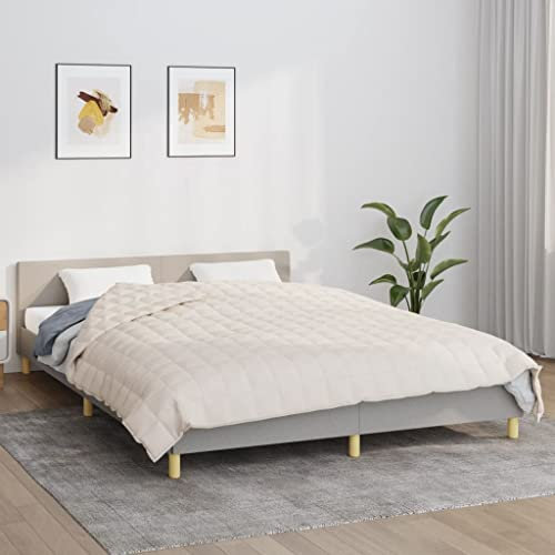 LXYZWRW Furniture Select Gewichtsdecke, hellcreme, 220 x 235 cm, Kingsize, 15 kg Stoff