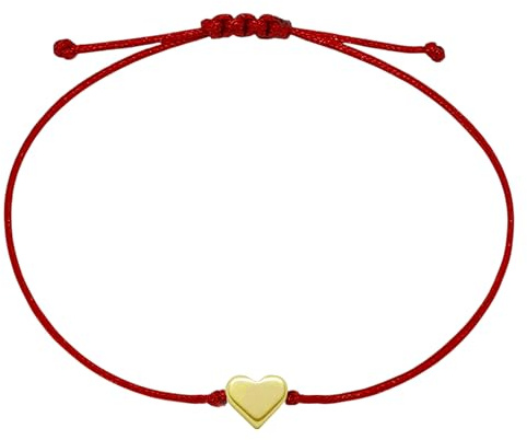 Selfmade Jewelry Armband Damen Herz Gold Größenverstellbares Makramee Armbändchen mit Herzchen Handmade Inkl. Geschenk-Verpackung