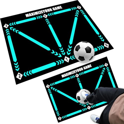 Tyafzzn Fotbollsmatta bollkontroll, 60 x 90 cm fotbollsmatta träning, fotboll steg träningsmatta, halkfri stötdämpande träningsmatta, fotbollsmatta presenter för fotbollsälskare