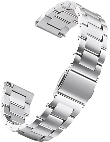 Bracelet de Montre Métal, Bracelet Montre 20mm en Acier Inoxydable, Remplacement à Dégagement, pour Homme et Femme, Réglable avec Outil, Compatible Bracelets de Montres Traditionnelles et Connectées