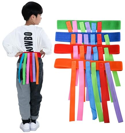 Housoutil Ceinture de jeu de queue, 4 pièces, jeu de tirage, pour les fêtes de famille, les parcs, les retrouvailles, les fêtes d'anniversaire, le camping et les activités de plein air (bleu, rouge