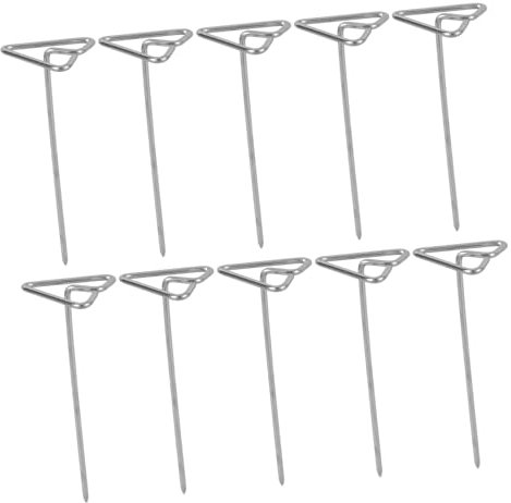 TOPPERFUN 10piezas Brochetas De Barbacoa De Metal Reutilizables Triangulares Para Asar Carne Suministros Para Barbacoa Portátiles Para Kebab
