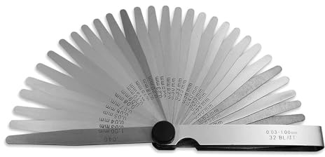 Set di 32 spessimetri in acciaio inossidabile, misura 0,001-0,04 e 0,03-1,00 mm, strumento di riparazione pneumatici for motociclette