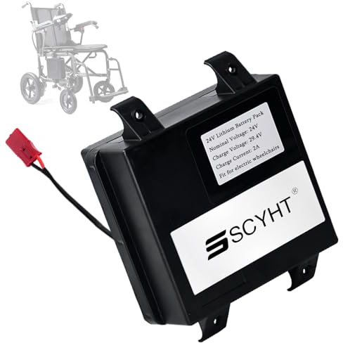 SSCYHT Batería de Litio 24 V, 12 Ah, 32 Ah, 25 Ah y 15 Ah Batería extraíble 20 Ah Baterías de Repuesto 24 V Baterías para Silla Ruedas eléctrica con Cargador,24v20ah Red Anderson
