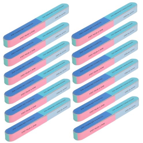BESTYASH 12pièces Ongles Faces Étapes Bloc Polissoir Outil De Nail Art Lavable Pour Mains