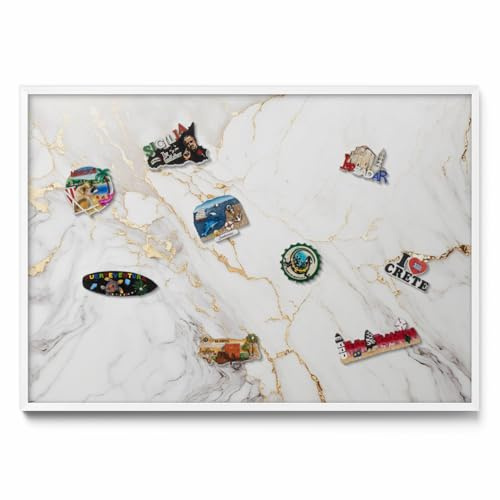 Tulup Pinnwand Magnettafel 100x70 cm Kunststoffrahmen mit Metallplatte Boho Blätter Design Magnetisch Memoboard Notiztafel Wandtafel für Büro Kinderzimmer Schule Küche Zuhause