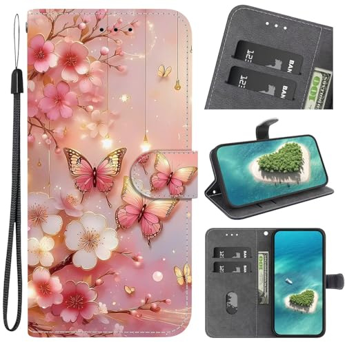 KRjcsfhy Funda para Motorola Moto E13, funda de piel [cuero auténtico premium] [bloqueo RFID] [tarjetero] [imán] TPU resistente a los golpes funda plegable TPU protección para Motorola Moto E13