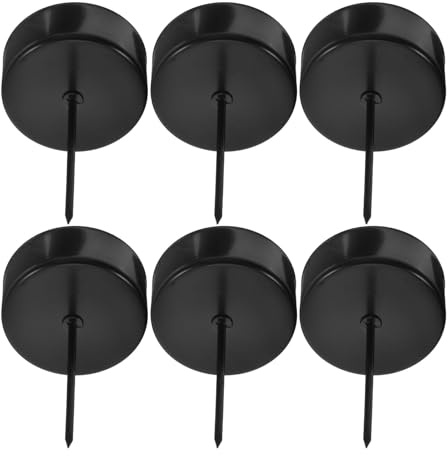 OSALADI Chandelier à Fleurs Noir en Métal, Lot de 6 Chandeliers Coniques à Pointe Robustes et Pratiques, Support Bougie Pilier pour Fêtes et Réunions Familiales