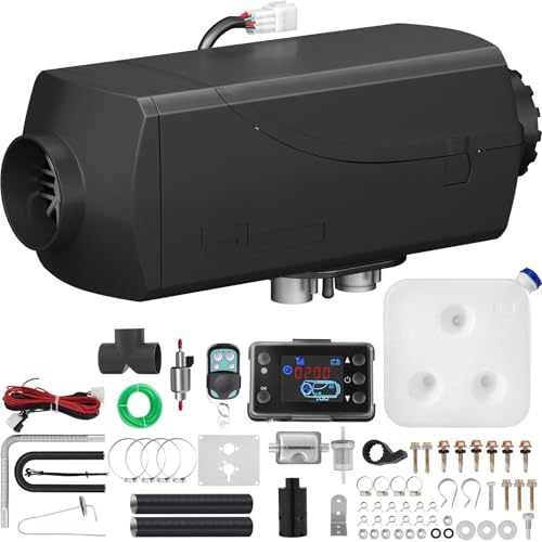 CVPX Riscaldatore Diesel Ad Aria da 5 KW, Riscaldatore per Auto da 12 V, Riscaldatore Diesel da Parcheggio, Interruttore LCD, Riscaldatore Diesel A Basso