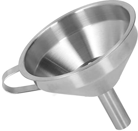 Bewinner Embudo de Acero Inoxidable con Cepillo Colador, Embudo Industrial Grande para Cocina e Impresión 3D, Engrosado, Acabado Pulido, Multifuncional para Resina