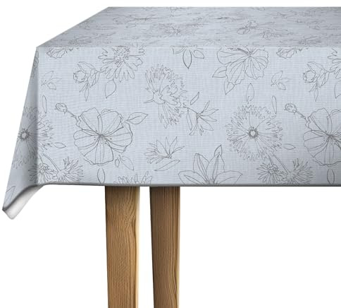 d-c-fix Wachstuchtischdecke – Palmas grau (150 x 250 cm oval) – Tischunterlage für Küchen- und Esstisch – lebensmittelechtes & abwaschbares Esstischset | Tischtuch im Vintage-Stil für den Küchen-, Ess- oder Gartentisch – lebensmittelecht, abwaschbar & wasserdicht
