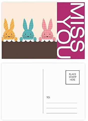 Ostern Religion Festival Cute Bunny Culture Miss Postkarten-Set, Dankeskarte, Postkarte, Seite Postkarten, 20 Stück