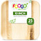 FOOGO Green 25 Platos Desechables de Hoja de Palma, 25 cm, Cuadrados Grandes, Biodegradables, Compostables, Como Platos de Madera, Bambú, Papel, para Comida Caliente, Bodas, Picnics, Fiestas