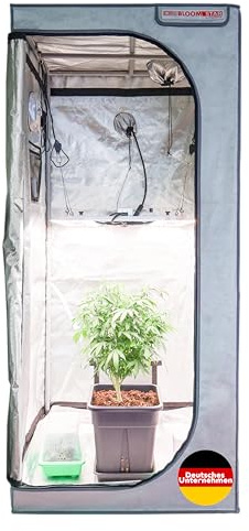 Bloomstar by Crescience Growzelt Box M 80x80x180 cm – Robustes Indoor Zelt mit 1680D Gewebe, lichtdicht, reflektierendem Mylar, Stabiler Stahlrahmen, ideal für Homegrow & Hydrokultur