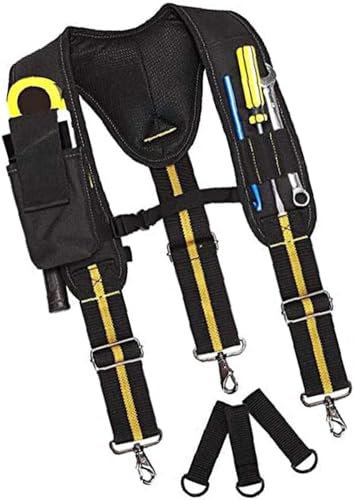 GFYWZ Cinturón de herramientas tirantes acolchado lumbar ajustable para trabajo pesado soporte multi-bolsillos para carpintero electricista profesional durable herramienta para INDUSTRIAL