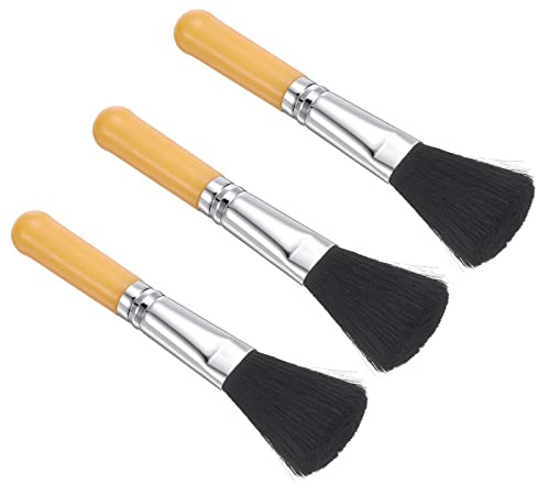 PATIKIL Rengöringsborste för tangentbord, 3-pack 35 mm lång rengöringsborste för fönster för bärbar dator, tangentbord, fönster, gul