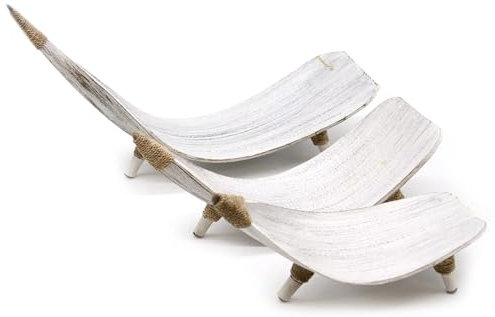 Juego de cuencos de fruta de hoja de coco hecho en Bali (Blanco)