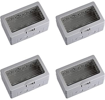 ZOREI Scatola Porta Frutti Da Esterno, Compatibile Con Bticino Matix (4, Custodia 4P IP55 Con Coperchio)