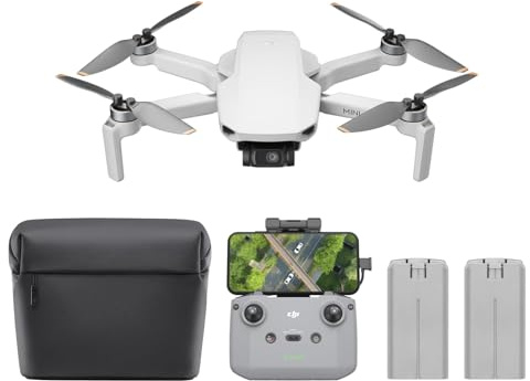 DJI Mini 4K Camera Drohnen Combo mit 4K UHD Kamera für Erwachsene, 3-Achsen-Gimbal-Stabilisierung, 10 km Videoübertragung, Autom. windstabil, Rückkehr, 2 Akkus 62 min Flugzeit, QuickShots, Unter 249g