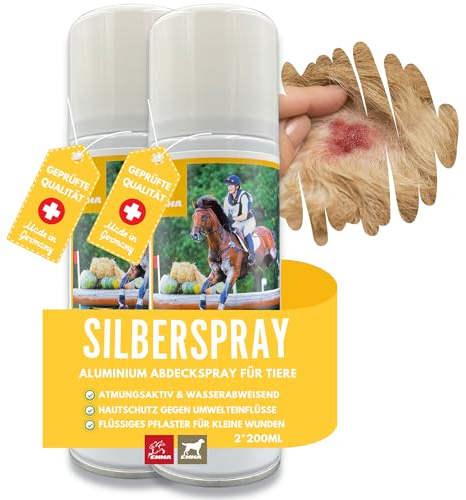 EMMA Silberspray Hund Pferd Katze für Tiere I Silber Spray Wundverband - Wundspray Hund - Silberspray Pferd zur Wundversorgung & Wundschutz - gegen Juckreiz Hunde - 2x200ml Sprühpflaster wasserfest