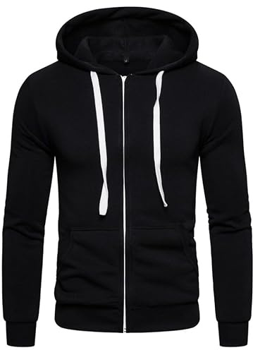 True Face Men's Hoodie Classic | Comfortable Zip-Up Hooded Top | Long Sleeve Jacket with Ribbed Cuff | Ideal Weekend Wear