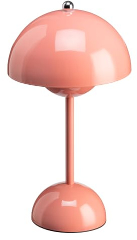Luxus - Tischlampe Touch Deluxe - Josephine - Roze - H34 x Ø9 - Terrassenlampe - Schreibtischlampe - LED - Wiederaufladbar - Dimmbar - Kabellos - Batteriebetrieben - Tischlampe für innen und außen