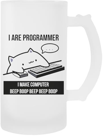 I Are Programmer Boccale Per Bevande Con Manico In Vetro Per Birra