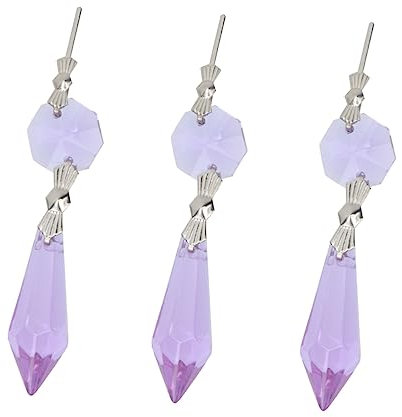 Ciieeo DIY Kristall Anhänger Glas Perlen Kuchenvorhang Deko Mit Reflektierendem Effekt Violette Facettenprismen Für Kronleuchter Beleuchtung Und Fensterdekoration