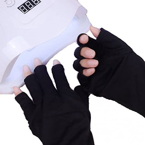 Guantes De Uñas De Antival 1 Par Guantes De Escudo UV Guantes Sin Dedo Selco De Arte De Uñas. Evita Quemaduras Solares para Mano para Gel De Manicura Secado