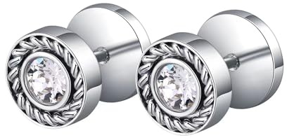 JSNOM Ohrstecker Herren Ohrringe Edelstahl: Ohrschmuck Nickelfrei Silber für Valentinstag Geburtstagsgeschenk, Ohrringe Stecker für Jungen Männer Herren Damen