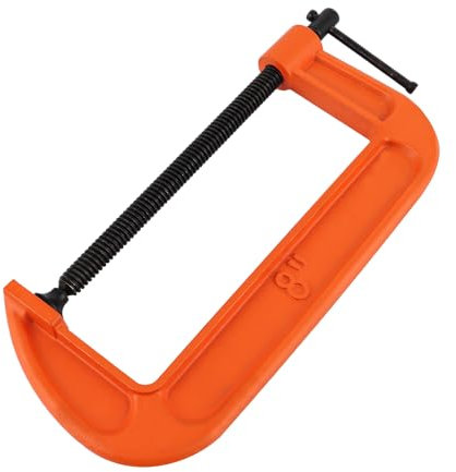 ASelected G Clamp 8 Inch (200 Mm) Heavy Duty Screw G-Clamps Capacity -G-Clamps- Industrial Strength C Clamp Set for DIY Enthusiasts and Professionals(Orange)