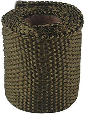 ZiYouao Hitzeschutzband 1M Titanium/Schwarze Auspuff-Wärmewickelrolle for Motorrad-Fiberglas-Hitzeschildband Auspuff Hitzeschutzband(Color:Titanium)