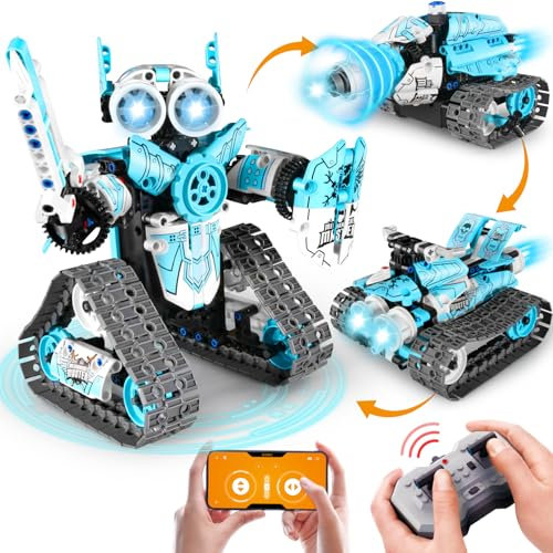 JOYTREKY Roboter Spielzeug Technik ab 5 6 7 8 9 10 11 12+ Jahre Jungen, 3 in 1 Roboter Kinder App-Fernsteuerung Geschenk für Kinder ab 5-12+ Jahre Jungen Mädchen