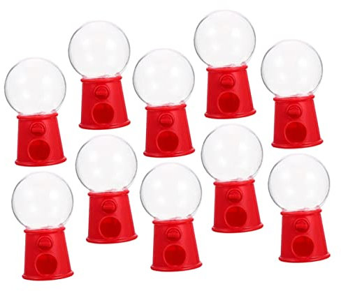 Cabilock 10pcs Candy Machine Mini Vending Machines Vending Machine for Party Candy Vending Wedding Candy Container Candy Maker Candy Catcher Toys Fillable Prize Balls Red Plastic