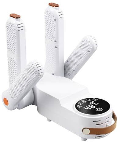 Schuhtrockner Elektrisch, Schuhe Stiefeltrockner，Stiefeltrocknerr Schuhheizung Schuhwärmer mit Timer und antibakterieller Funktion Faltdesign für Winter- und Regenschuhe Socken Hüte (4 Bracket)