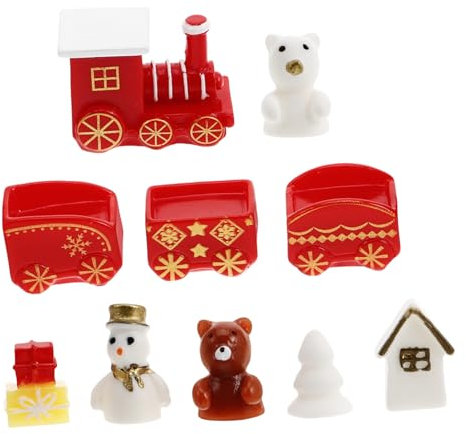 HEMOTON 10stücke Mini Eisenbahn Ornamente Für Party Dekoration Tisch Top Dekoration Eisenbahn Spielzeug Harz Material
