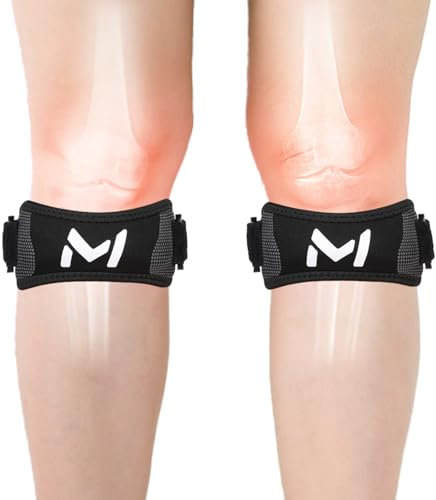 WAKEVLEO Paquete de 2 rodilleras para tendón de rótula, rodilleras para mujeres y hombres, rodilleras para senderismo, montañismo, fútbol, baloncesto, béisbol, correr, tenis, voleibol, sentadillas