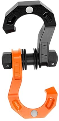 AsrMyjcx D Ring Split Shackle Heavy Duty Shackle Premium Accessories 3/4 Split Shackle for Pulley for Vehicle Recovery, Black Orange