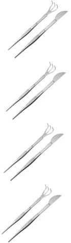 Sosoport 4 Sätze Bonsai-zange Pinzette Für Bonsai Pinzette Zum Basteln Pinzette Für Gartenerde Backen Pinzette Garten Saftig Pinzetten Für Pflanzen Rostfreier Stahl 2 Stück * 4
