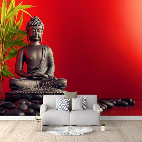 Papel Tapiz Fotográfico Fotomurale Meditación Guijarros Bambú 250 x 175 cm Art Mural Cafe Restaurant Dormitorio Decoración para el Hoga Murales Papel Pintado a Papel Fotomural Dormitorio