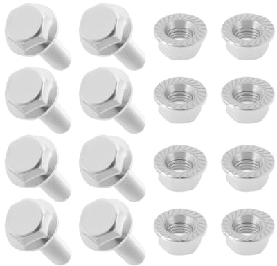 YINETTECH 8 pièces Kit de vis et boulons à bride pour collecteur d'échappement pour le réglage des fixations M10 x 1,5