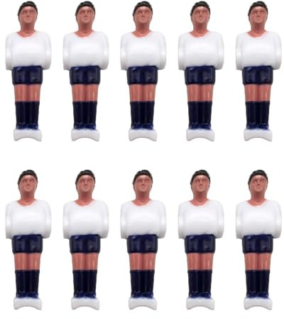 kowaku 10 Pezzi di Calcio Balilla, Giocatori di Calcio, Parti di Attrezzature Sportive per L'intrattenimento, Mini Bambole da Calcio Balilla per La Sala, Bianco Blu Scuro
