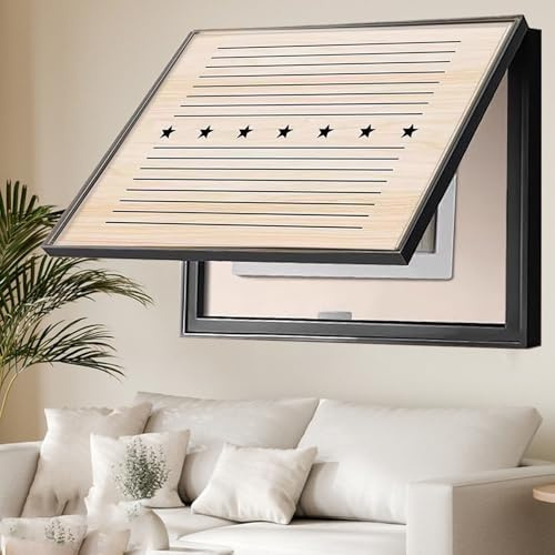 Cache Compteur Electrique Cache-Armoire de Compteur en Bois pour Intérieur, Cache-Armoire de Cuisine pour Mur Décoratif ou Buanderie, Cache-Armoire à Fusibles ou de Protection de Distribution(D,60x50c