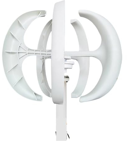 QZCX Aerogenerador Eolico, Kit de nerador de turbina eólica Vertical con Forma de Linterna, 5KW, 12V, 24V, for el hogar, Molino de Viento de Poco Ruido de 5000W(White,12V_5000W)
